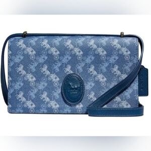 Coach Camille 2Way Crossbody Horse And Carriage Print Archive Patch Handbag Blue